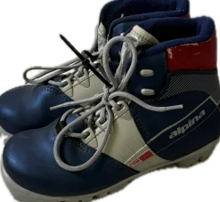 Used Alpina Boys NNN XC Ski Boots Navy Blue YT-10