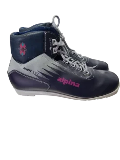 Used Alpina Womens NNN XC Ski Boots Navy Blue M 10 / W 10.5-11