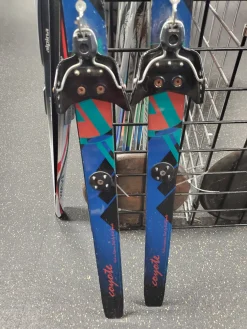 Used ASNES COYOTE XC 120CM Boys XC Skis Only Navy Blue