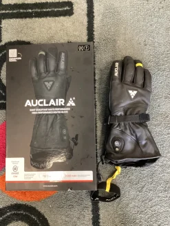 Used AUCLAIR HEATED GLOVES Mens Skis Only Black 220 cm