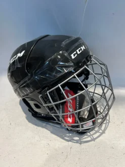 Used Bauer BLACK HELMET WITH MASK Helmet Cage Combo Black MD