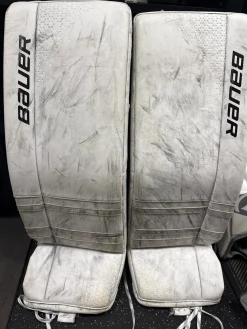 Used Bauer GSX Goalie Leg Pads Junior White LG