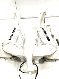 Used Bauer GSX Goalie Leg Pads Junior White 30"