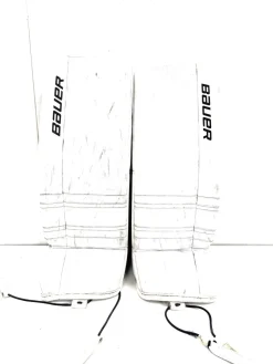 Used Bauer GSX Goalie Leg Pads Junior White 30