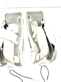 Used Bauer GSX Goalie Leg Pads Junior White 30
