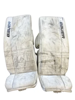 Used Bauer GSX Goalie Leg Pads Junior White 28"