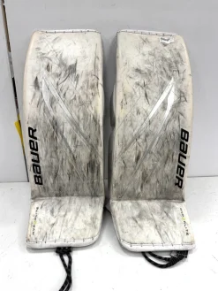 Used Bauer HYPERLITE 2 Goalie Leg Pads Senior White 35