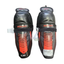 Used Bauer LIL SPORT HOCKEY SG 8INCH Youth Shin Guards Black 8"