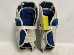 Used Bauer NEXUS 6000 Junior Shin Guards Grey And White 11"