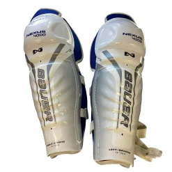 Used Bauer NEXUS 4000 Senior Shin Guards White 14"