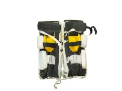 Used Bauer ONE.5 STEP 2 Goalie Leg Pads Junior White And Yellow 25"