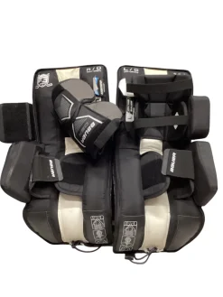 Used Bauer PRODIGY YTH LEGS Goalie Leg Pads Youth White 26"