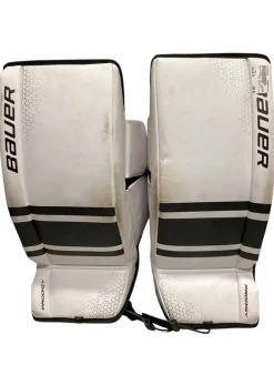 Used Bauer PRODIGY YTH LEGS Goalie Leg Pads Youth White 26