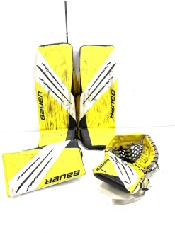 Used Bauer PRO HYPERLITE FULL SET Goalie Leg Pads Senior 35