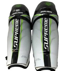 Used Bauer PRO SUPREME Senior Shin Guards Black And Grey 15