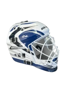 Used Bauer REACTOR Junior Goalie Helmet/Mask Royal Blue And White One Size