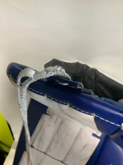 Used Bauer REACTOR R5 PRO 32+1 Goalie Leg Pads Senior White And Royal Blue 32