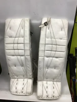 Used Bauer REACTOR 7000 SR Goalie Leg Pads Senior White 35"