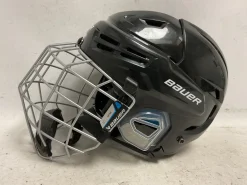 Used Bauer RE-AKT 65 Helmet Cage Combo Black MD