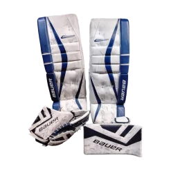 Used Bauer R5000 Goalie Leg Pads Junior Royal Blue 28