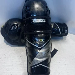 Used Bauer SUPREME 3S PRO 14IN Senior Shin Guards Black 14"