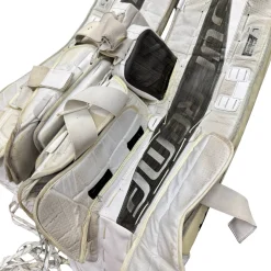 Used Bauer SUPREME ULTRA SONIC Goalie Leg Pads Senior White 35