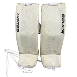 Used Bauer SUPREME ULTRA SONIC Goalie Leg Pads Senior White 35