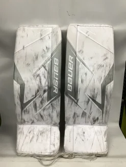 Used Bauer SV PRO LEG PADS Goalie Leg Pads Senior White 33