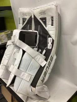 Used Bauer SV PRO LEG PADS Goalie Leg Pads Senior White 33