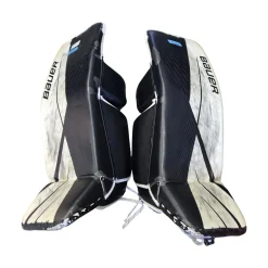 Used Bauer ULTRASONICS 36 + GOALIE LEG PADS Goalie Leg Pads Senior White 36