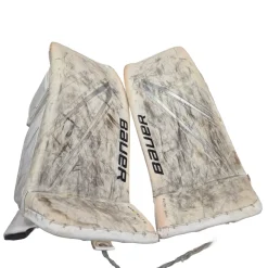 Used Bauer VAPOR HYPERLITE 2 Goalie Leg Pads Senior White 36"