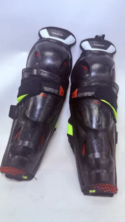 Used Bauer VAPOR HYPERLITE Junior Shin Guards Black 12"