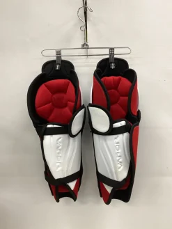 Used Bauer VAPOR X800 SHINS Senior Shin Guards Red And White 15"
