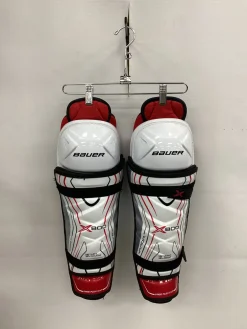 Used Bauer VAPOR X800 SHINS Senior Shin Guards Red And White 15"