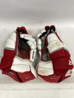 Used Bauer X60 GLOVES Senior Gloves Cardinal And White 14"