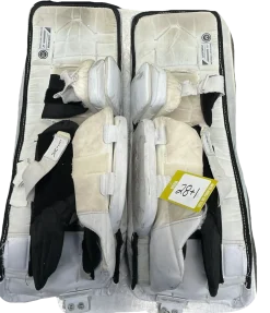 Used Bauer X700 Goalie Leg Pads Junior White And Black 28"