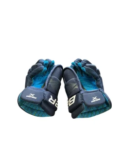 Used Bauer X HOCKEY GLOVES Youth Gloves Navy Blue 9"