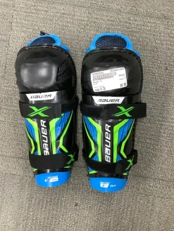 Used Bauer X Youth Shin Guards Black 8"