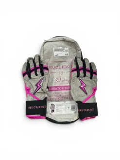 Used BB/SB Batting Gloves Grey And Pink MD