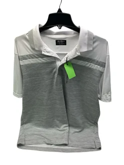 Used Ben Hogan PERFORMANCE DRI-FIT WHT/GRY POLO S.S. Golf Shirt M White XL