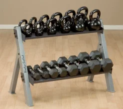 Used Body-Solid Dual Dumbbell & Kettlebell Rack