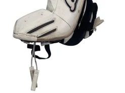 Used Brians G-NETIK X5 Goalie Leg Pads Junior White 28+1”