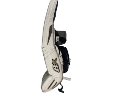 Used Brians G-NETIK X5 Goalie Leg Pads Junior White 28+1”