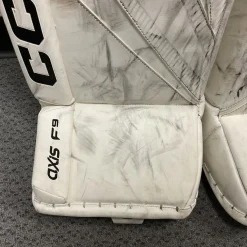 Used CCM AXIS F9 Goalie Leg Pads Senior White 32