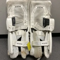 Used CCM AXIS F9 Goalie Leg Pads Senior White 32