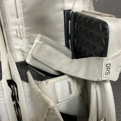 Used CCM AXIS F9 Goalie Leg Pads Senior White 32