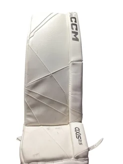 Used CCM AXIS 2.5 30+1 Goalie Leg Pads Junior White 30"
