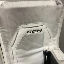 Used CCM AXIS XF PRO Goalie Leg Pads Senior White And Black 34