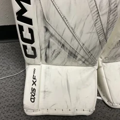 Used CCM AXIS XF PRO Goalie Leg Pads Senior White And Black 34