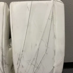 Used CCM AXIS XF PRO Goalie Leg Pads Senior White And Black 34